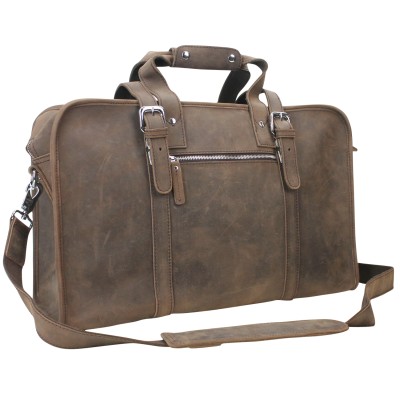 Full Grain Leather Medium Overnight Duffle Bag LD10