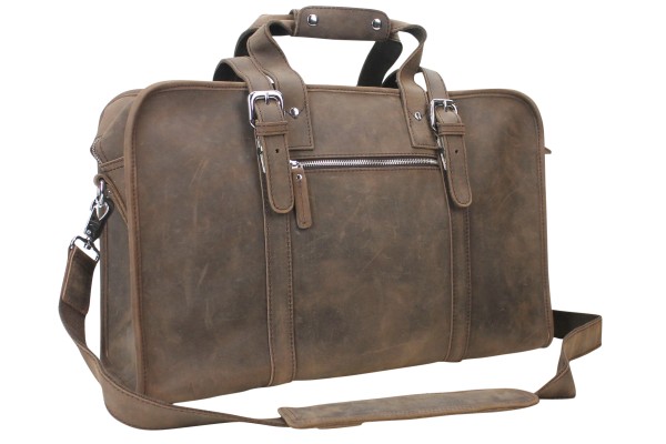 Full Grain Leather Medium Overnight Duffle Bag LD10