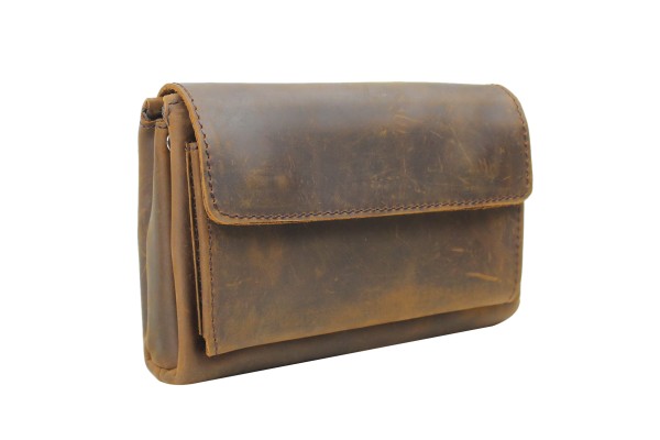 8.5” Cowhide Leather Large Clutch Bag LH01