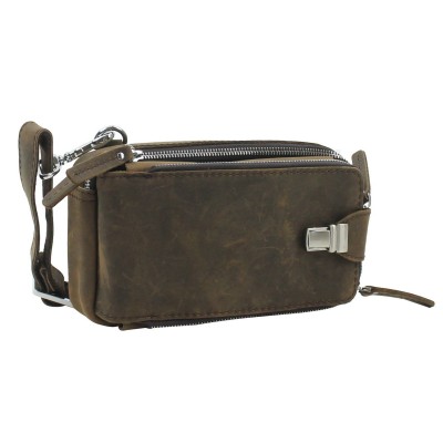 9 in. Cowhide Leather Cross-Body Waist Bag LH06