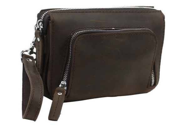 8” Cowhide Leather Clutch Purse Cashier Bag LH07