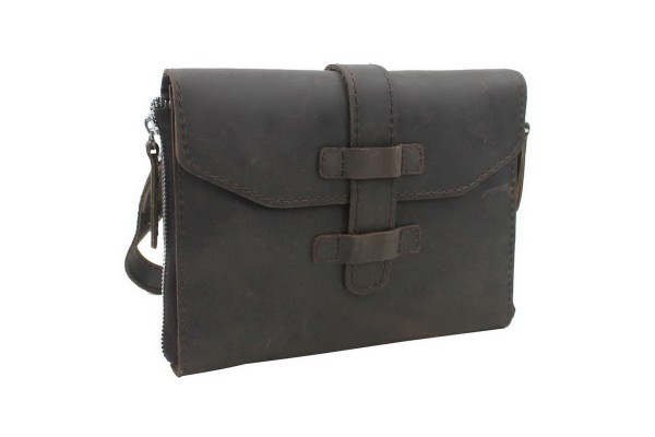9 in. Cowhide Leather Mini-iPad Messenger Business Folder LH11