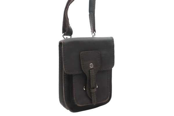 7” Cowhide Leather Slim Sling Bag Waist Bag LH15