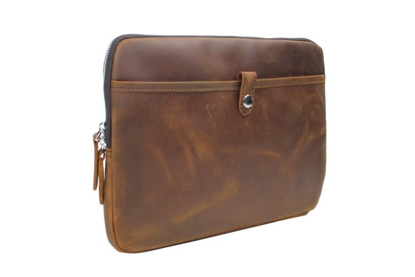 MacBook Pro Sleeve Full Grain Leather Folder LH17. Size 13 in. fit 12 in. MacBook Pro