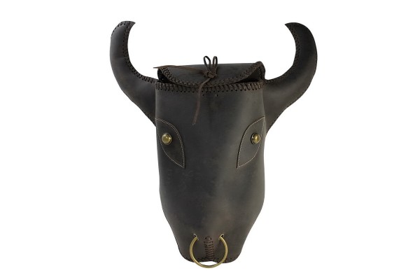 Handmade Full Leather Cowhide Bull Head Backpack LK01