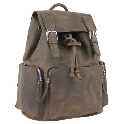 Full Grain Leather Medium Backpack LK19