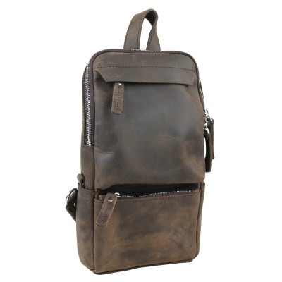 Full Grain Leather Long Shape Chest Pack LK22