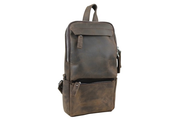 Full Grain Leather Long Shape Chest Pack LK22