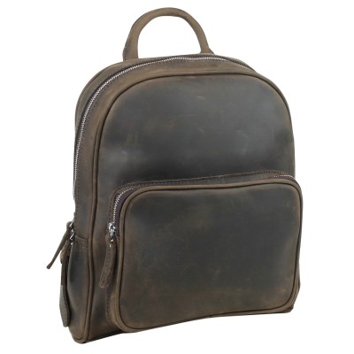 Full Grain Leather Medium Small Backpack LK23