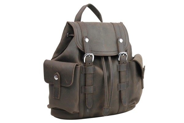 Small Full-Grain Leather Backpack LK26