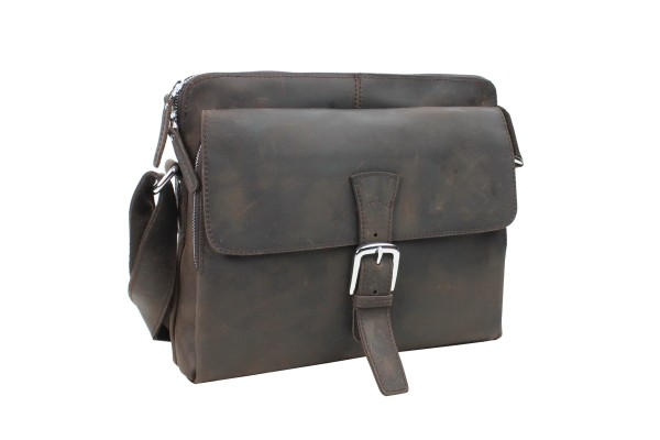 12 in. Cowhide Leather Messenger Bag LM03