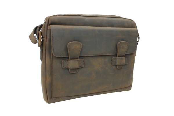 13 in. Cowhide Leather Messenger Shoulder Bag LM05