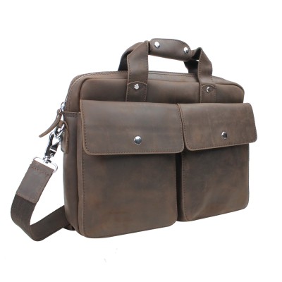 Classic Medium Full Grain Leather Messenger Laptop Bag LM18