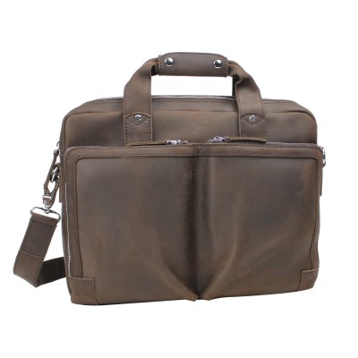 Classic Medium Full Grain Leather Messenger Laptop Bag LM19