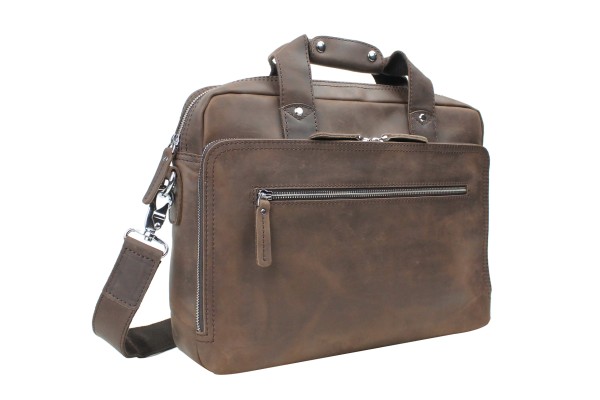 Classic Medium Full Grain Leather Messenger Laptop Bag LM20