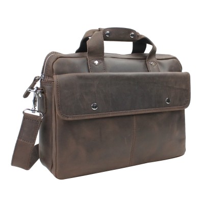 Classic Medium Full Grain Leather Messenger Laptop Bag LM22