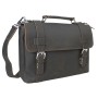 Classic Full Grain Leather Click Latch Messenger Laptop Bag LM25