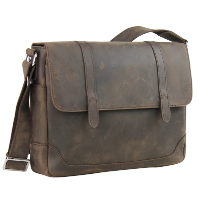 Medium Full Grain Leather Messenger Bag LM32