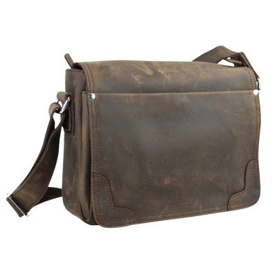 Medium Full Grain Leather Messenger Bag LM33