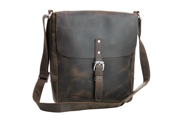 13 in. Full-grain Leather Slim Messenger Laptop Bag LM40