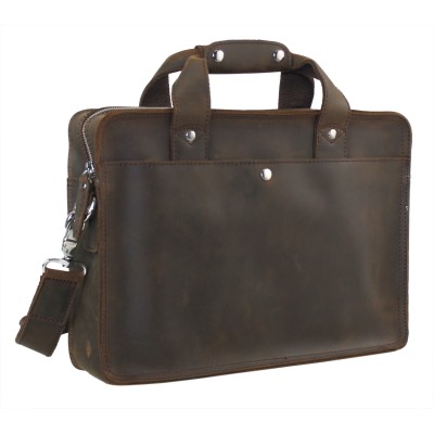 Classic Medium Full Grain Leather Messenger Laptop Bag LM53
