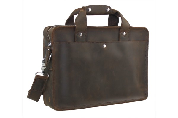 Classic Medium Full Grain Leather Messenger Laptop Bag LM53
