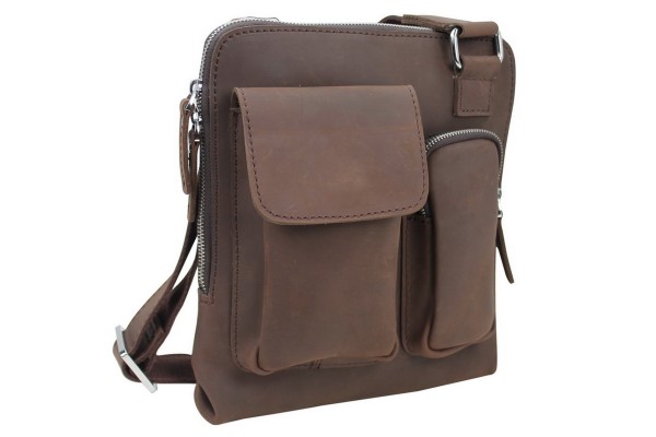 11 in. Cowhide Leather Satchel Bag LS04