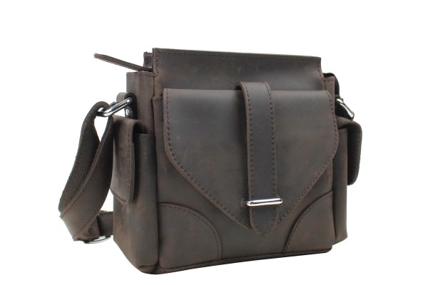 9 in. Cowhide Leather Satchel Bag LS08