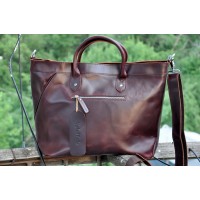 18 in. Large Cowhide Leather Shoulder Bag LS16