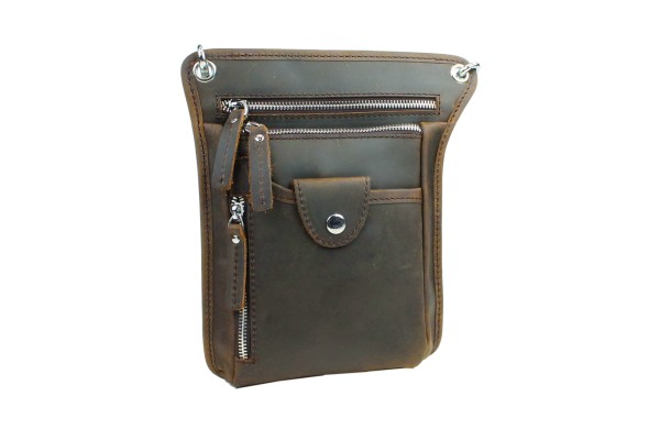 10” Cowhide Leather Cross-Body Shoulder Bag LS19