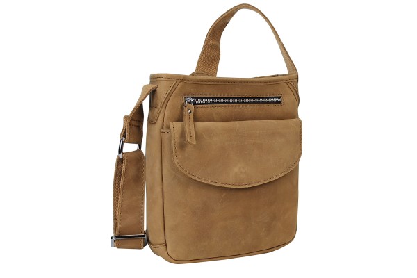 10” Cowhide Leather Cross-Body Shoulder Bag. LS21