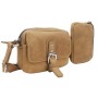 8 in. Cowhide Leather Parent-Child Shoulder Waist Bag LS27