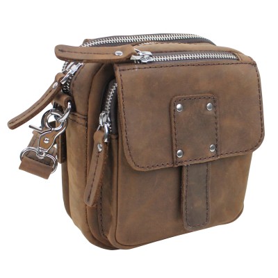 Cowhide Leather Cross-Body Waist Bag LS30