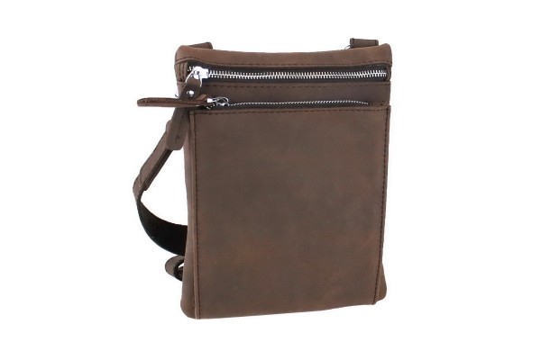 Cowhide Leather Slim Cross-Body Waist Bag LS35