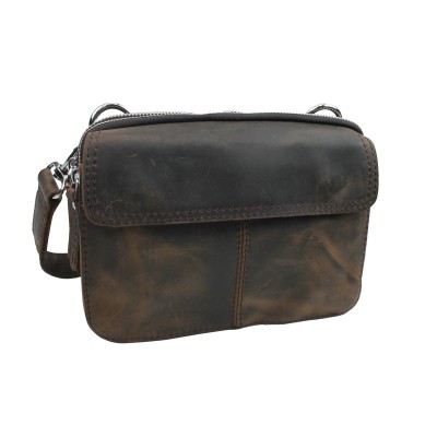 Cowhide Leather Slim Shoulder Waist Bag LS37