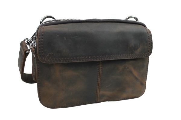 Cowhide Leather Slim Shoulder Waist Bag LS37