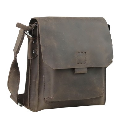 Full Grain Leather Casual Messenger Shoulder Bag LS63