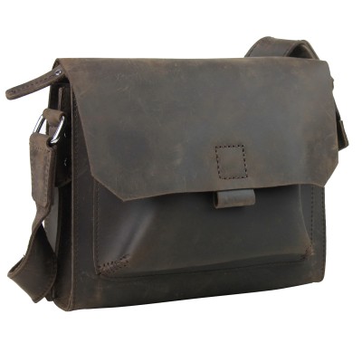 Full Grain Leather Casual Messenger Shoulder Bag LS64