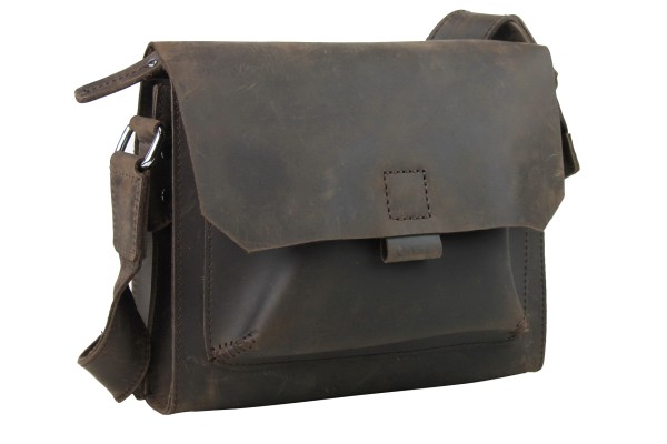 Full Grain Leather Casual Messenger Shoulder Bag LS64