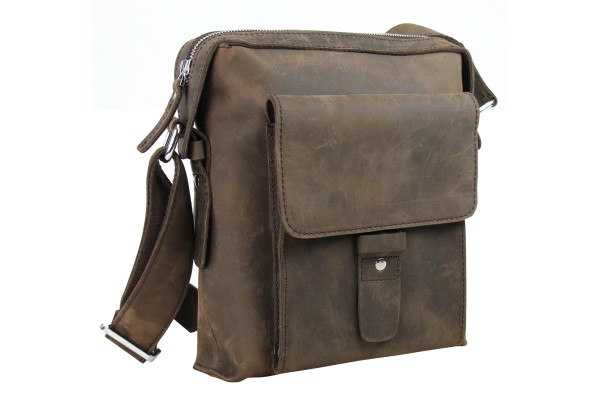 Full Grain Leather Medium Shoulder Messenger Bag LS67