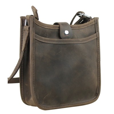 Full Grain Leather Slim Sling Shoulder Bag LS69