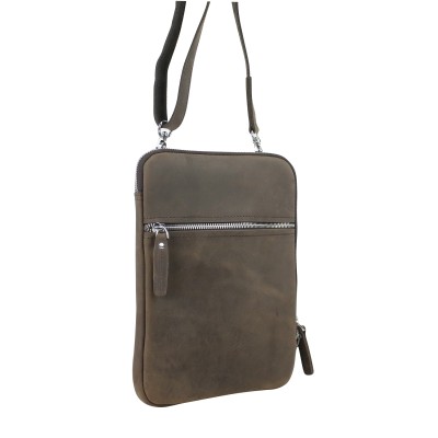 Full Grain Leather Slim Satchel Handbag iPAD Tablet Sleeve LS71