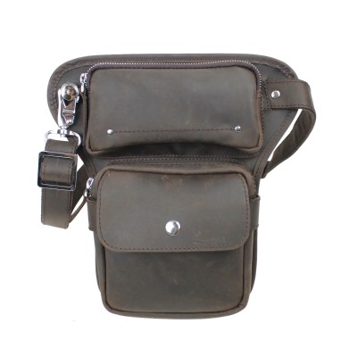 Full Grain Leather Waist Leg Sport Bag LW10