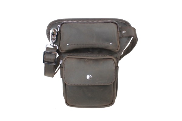 Full Grain Leather Waist Leg Sport Bag LW10