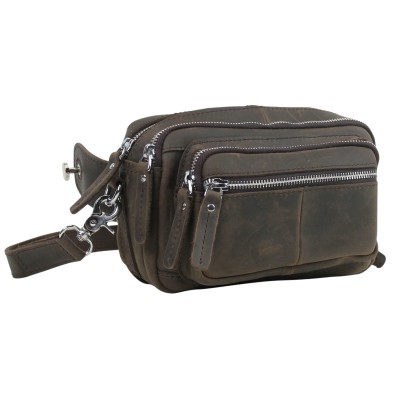 Full Grain Leather 2-way Carry Shoulder Waist Bag LW13