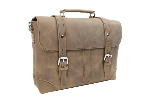 Classic Medium Full Grain Leather Messenger Laptop Bag M61