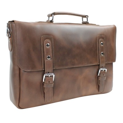 Classic Large Full Grain Leather Messenger Laptop Bag M62