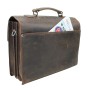 Shrek Style Cowhide Leather Portfolio Briefcase L45
