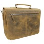 Full Grain Leather Laptop Bag with Clasp Lock L55