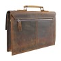 15 in. Slim Full Grain Leather Briefcase Laptop Bag With Latch Lock LB25